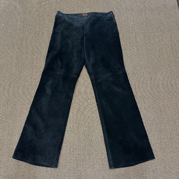 DANIER LEATHER LADIES BLACK SUEDE PANTS SIZE 6 - Picture 1 of 3